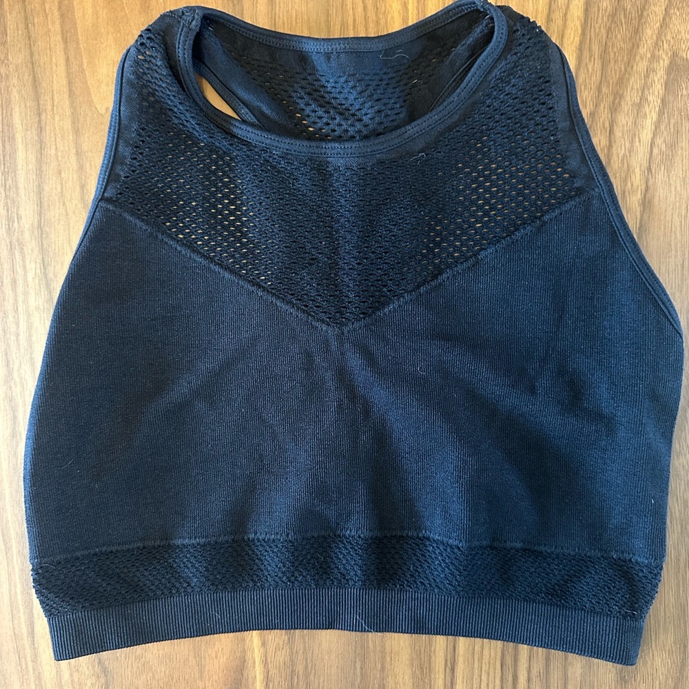 Fabletics Black Mesh Sports Bra